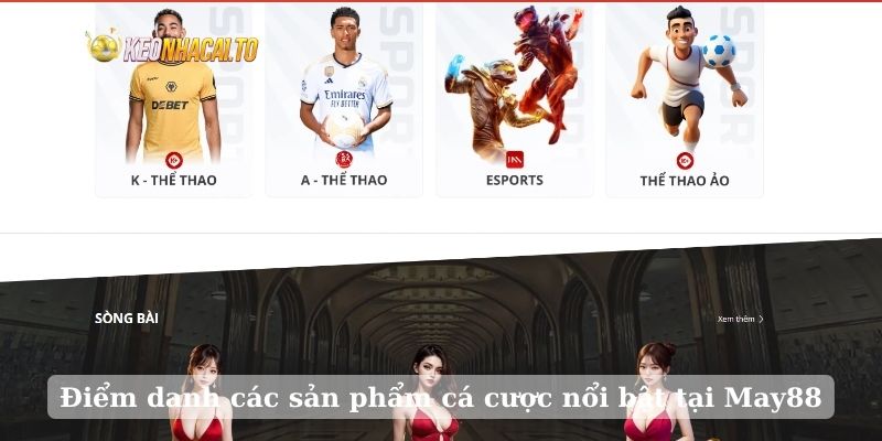 Điểm danh các sản phẩm cá cược nổi bật tại May88